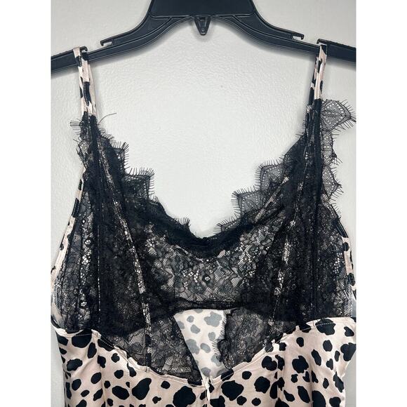 NWT By Anthropologie V-Neck Open-Back Slip Midi Dress Animal Print Sz M Mob Wife - Picture 10 of 13